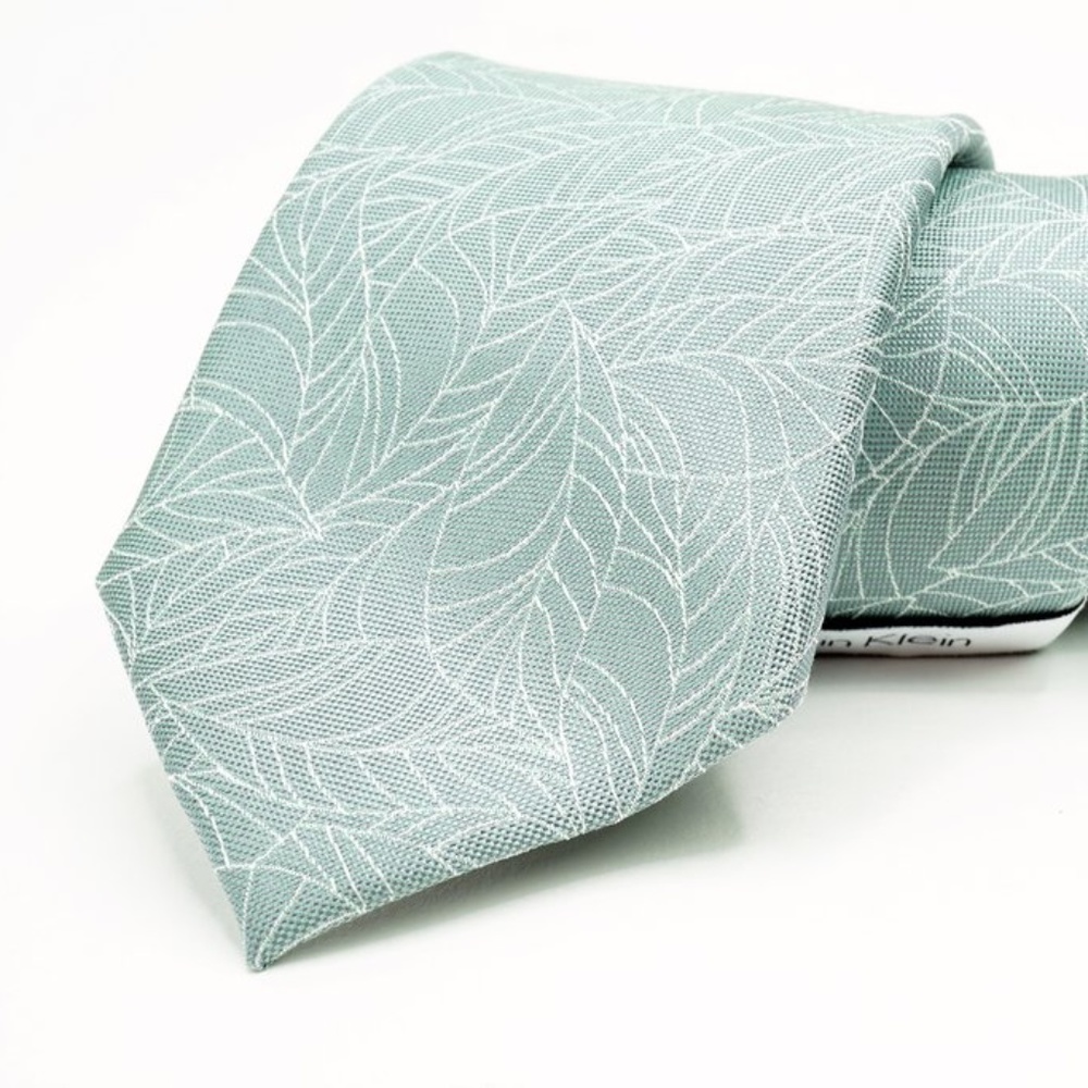 Calvin Klein Silk Tie Grey Abstract Pattern